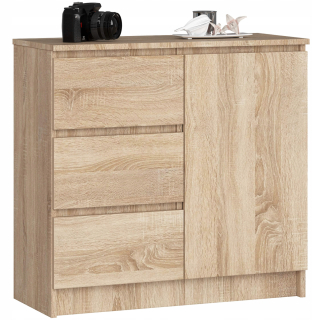 Komoda Akord JERRY 80 x 35 x 77cm dub sonoma mat.